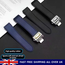 Cinturino orologio gomma silicone per Cartier Santos 100 23mm 25mm cinturino fibbia metallo