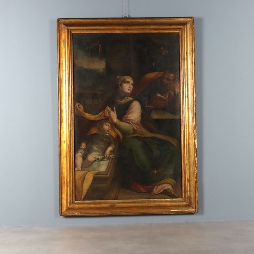 Sacra famiglia dipinto antico - famiglia,