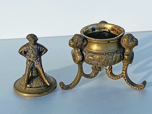 Antique metal squid - metal,