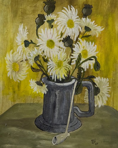 1989 öl chrysanthemen - 1989, Öl,