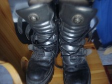 Stivali New Rock taglia 43 argento e neri VINTAGE