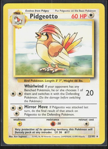 Pidgeotto 102 raro set - raro, base