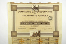 COMPAGNIE CARCASSONNAISE DE TRANSPORTS CITROEN 500 FRANCS CARCASSONNE 1933