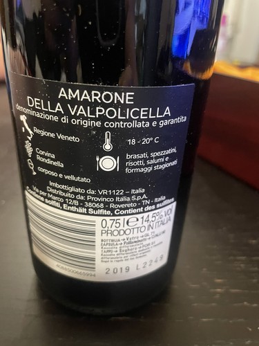 Bottiglia vino amarone della - bottiglia,