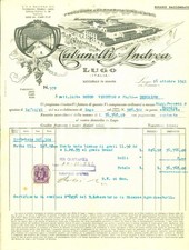1941 LUGO (RA) Ditta TABANELLI Andrea produzione vino aceto *Fattura ILLUSTRATA