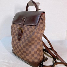 Zaino Louis Vuitton Soho N51132 Damier Ebene modello borsa marrone autentico