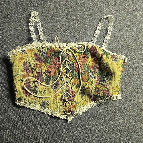 Canotta corsetto floreale crop