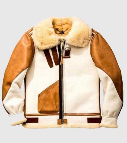 Bomber uomo pelliccia bianca