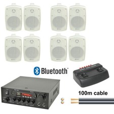 Kit Sistema Altoparlanti Amplificatore Esterno Con Bluetooth 2 4 8 Caffè Ristorante Negozio