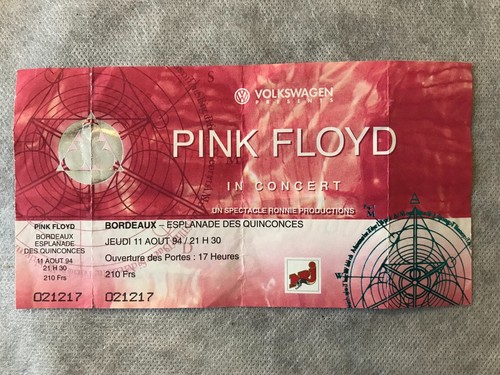 Ancien ticket place concert - place, de