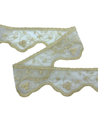 Passamaneria tulle pizzo ivory - passamaneria,