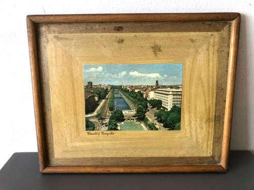 Framed vintage cork-backed
