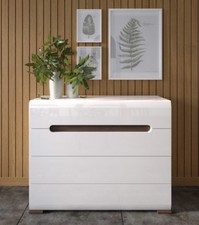 Cassettiera bianca lucida