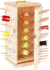 129 Bobine (DIY) 360° Completamente Rotazione Portafilo in Legno Con Doppie Port