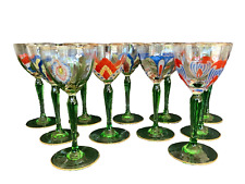 Bicchieri da vino Theresienthal ottici smaltati (11) c. 1880-1900