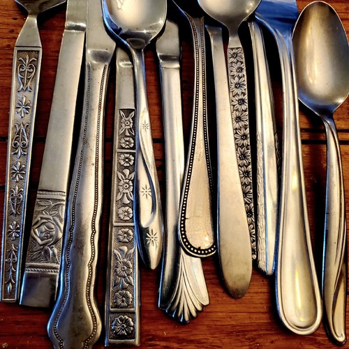 Set posate vintage acciaio - set,
