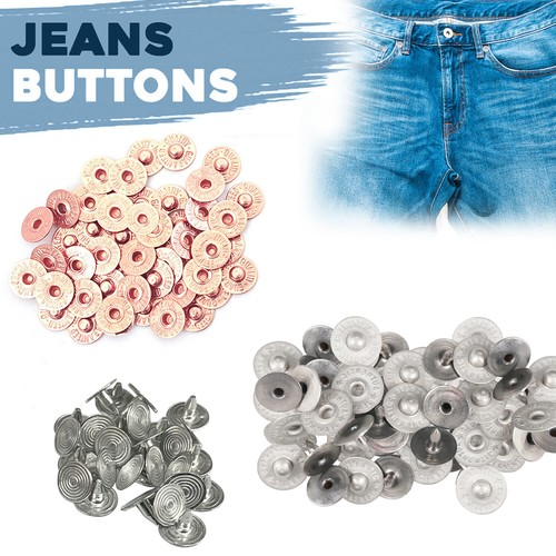 Jeans bottoni cappello rivetti - jeans,