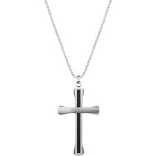 Collana Uomo Sector No Limits SARG02 Croce in Acciaio e Fibra di Carbonio