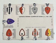 RARA!! cartolina meccanica RICORDO CAMPIONATO CALCIO 1958-1959 stemmi squadre