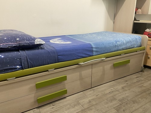 Letto singolo con cassetti - con,