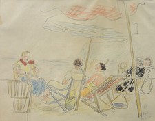 Mario Vellani Marchi (Modena 1895–Milano 1979) Sotto gli ombrelloni – Noli 1935