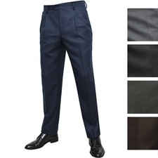 Pantalone Classico Uomo Misto Lana Vita Alta Due Pinces  Pence Drop 6 Elegante