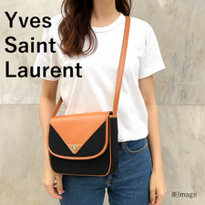 Borsa a tracolla Yves Saint Laurent tela marrone navy autentica 0518