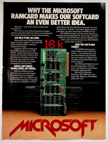 Microsoft 1980 vintage ramcard - 1980,
