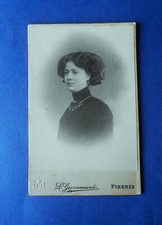 Foto d'epoca antica CDV grande Giovannardi Firenze Ritratto di giovane donna