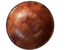 Servizio piatti vintage in legno intrecciato cesto 10" - design rustico parquet