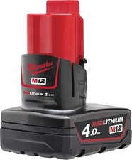 Milwaukee M12B4 - Batteria agli ioni di litio, 4.0Ah, colore: Rosso