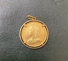Sterlina inglese in oro 22kt  Regina Vittoria  anno 1893 con montatura 10 gr