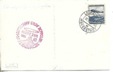 1936 GERMANIA Reich 50pf graf zeppelin con dirigibile su copertina cartolina