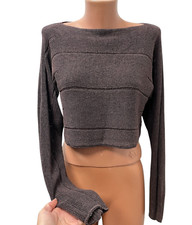 SARAH PACINI One Size S / M / Knitted Top Jumper Sweater Burgundy