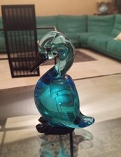Cigno anatra vetro blu - cigno/anatra,