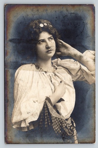 Rppc costume bella donna 1907 - rppc,