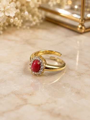 Anello corallo rosso argento - anello,