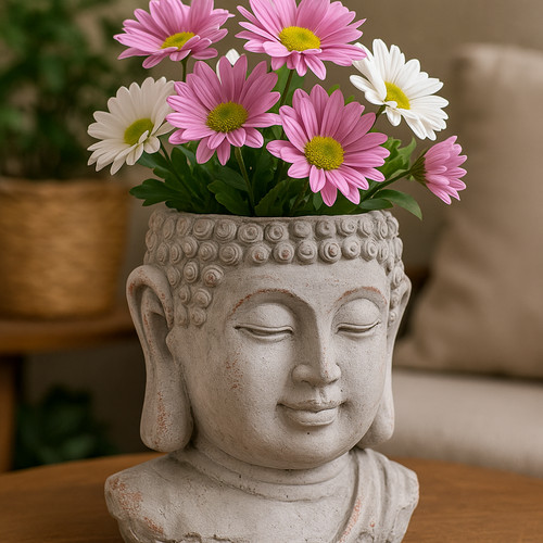 Vaso buddha cemento - buddha,
