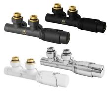 Radiatore bagno multiblocco blocco rubinetto collegamento valvola cromo bianc...