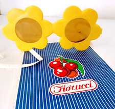 FIORUCCI 70s italy rari occhiali da sole pieghevoli margherita gialli custodia