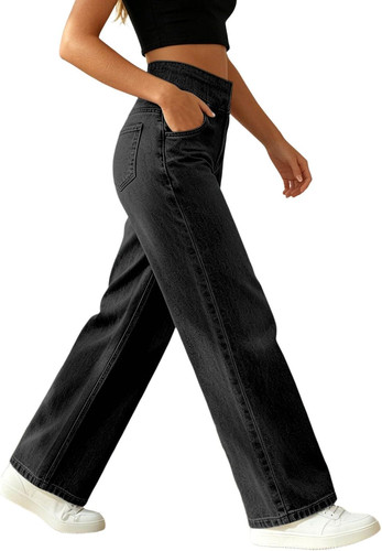 Jeans larghi donna vita - jeans,