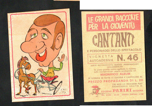 Figurina cantanti panini 1968 - cantanti,