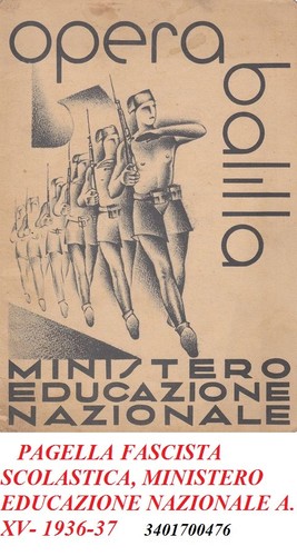 Pagella fascista scolastica - pagella,