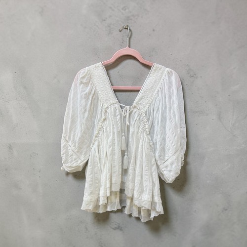 Top tunica boho bianco