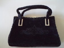 BORSA BORSETTA DA SERA ELEGANTE VELLUTO NERO PELLETTERIA PRINCIPE VARESE ANNI 60
