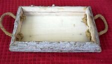 VASSOIO-PORTA PANE ETNICO IN LEGNO E CORDA. 