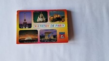 Set pieghevole di 18 cartoline francesi inutilizzate Souvenir De Paris VINTAGE