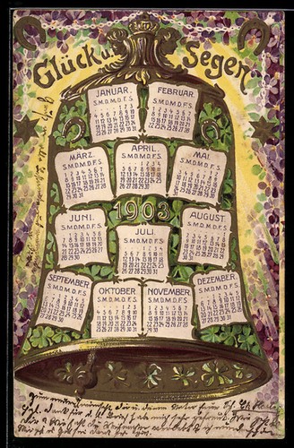Calendario per anno - per, 1903