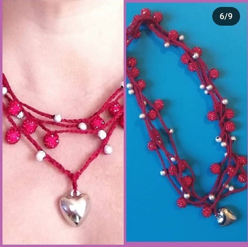 Collana multifilo uncinetto - collana,