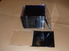 20 Custodie per CD/DVD singoli formato "SLIM", fondo nero e anta trasparente